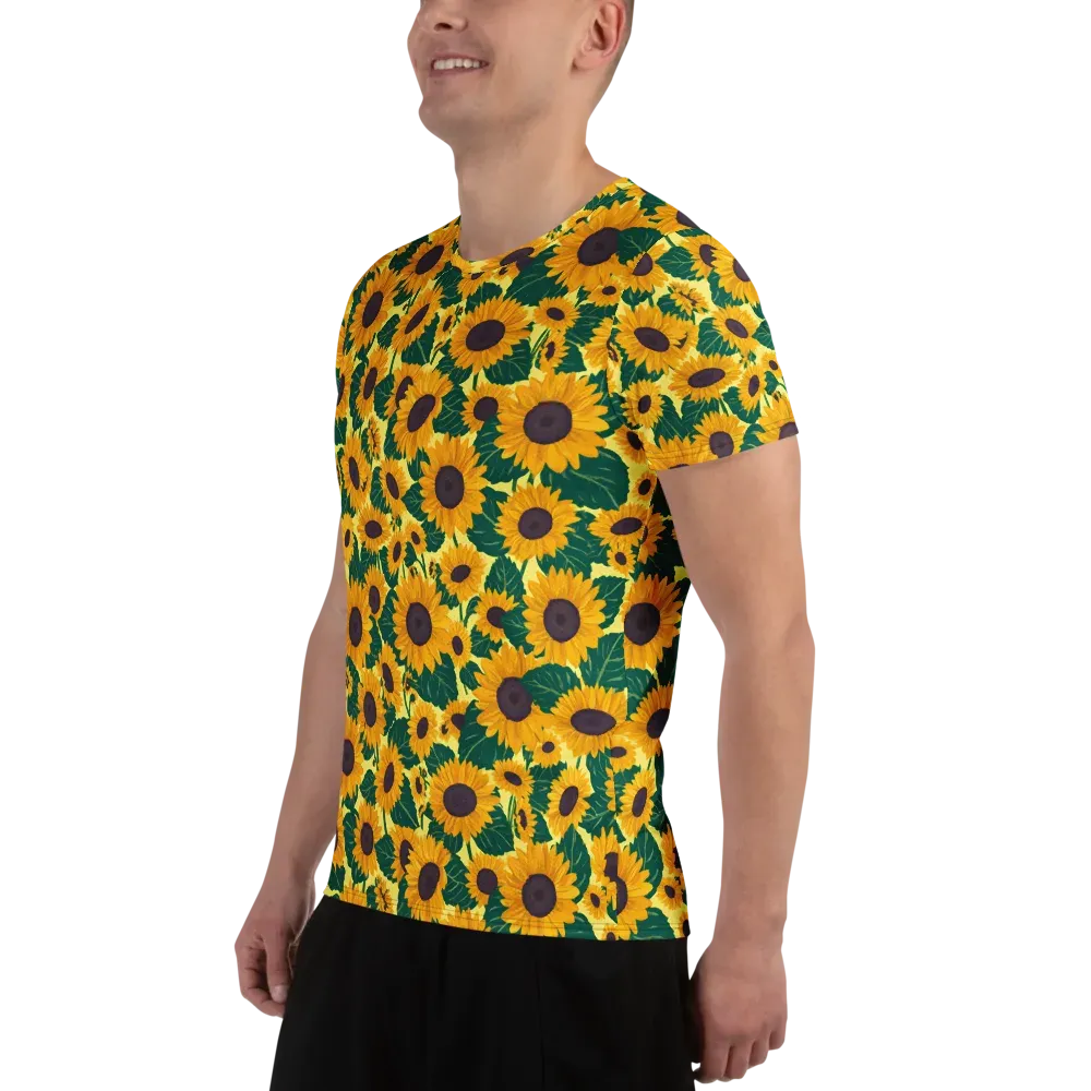 Sunlit Sunflower on Men's Athletic T-Shirt — Left
