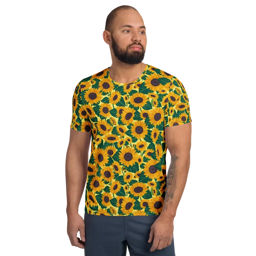 Sunlit Sunflower on Men's Athletic T-Shirt — Front