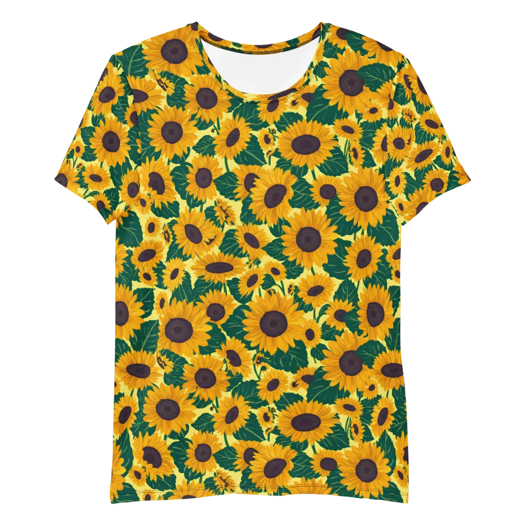 Sunlit Sunflower on Men's Athletic T-Shirt — Front
