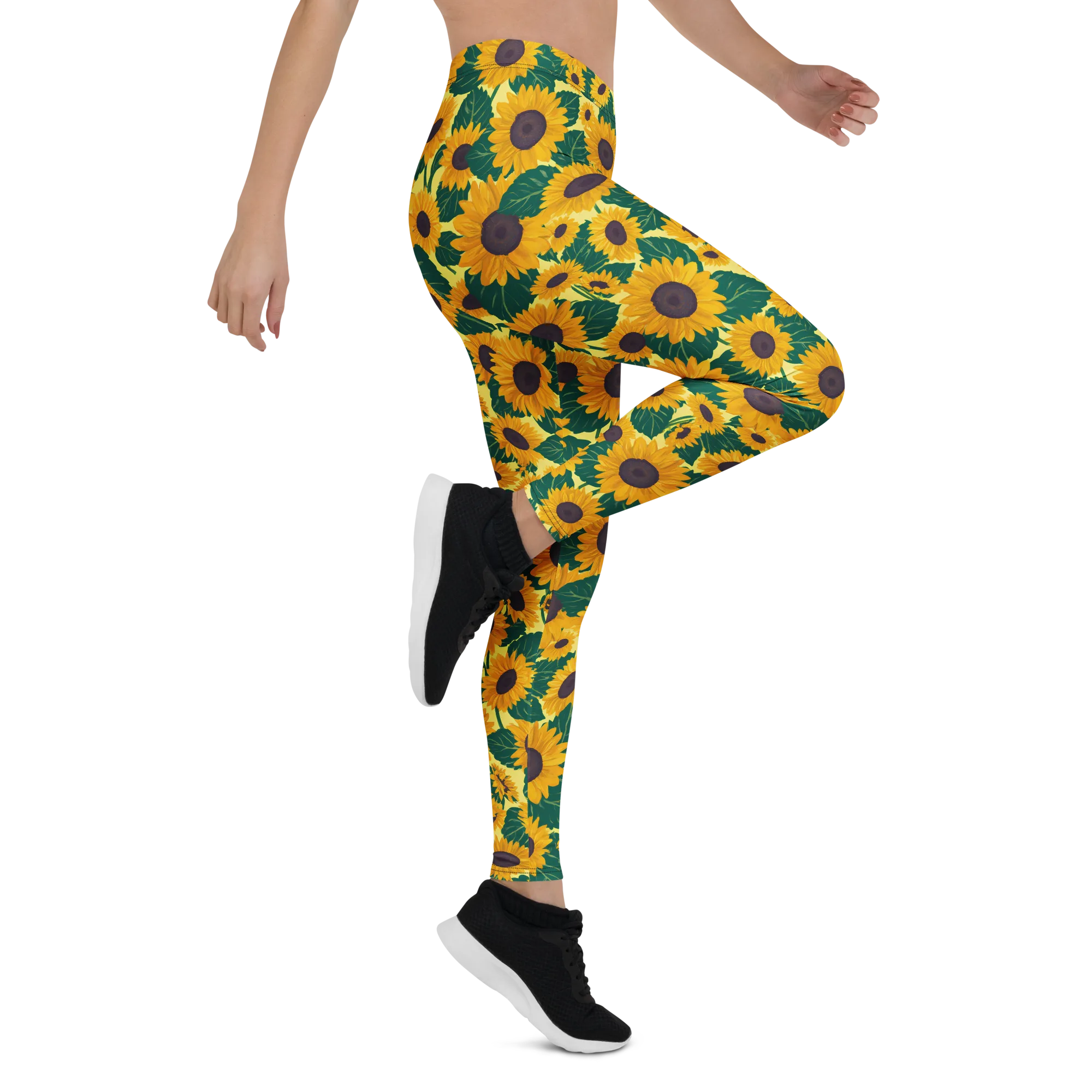 Sunlit Sunflower on Leggings — Right