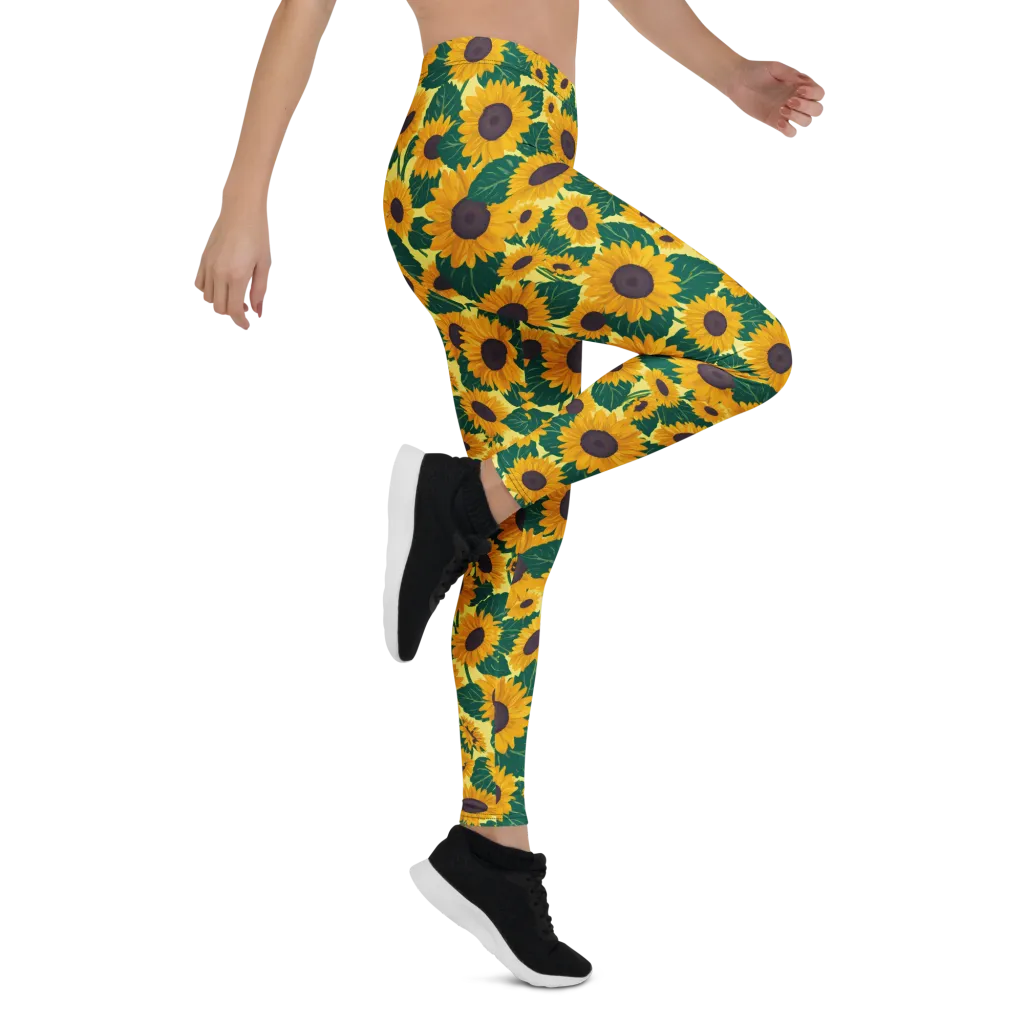 Sunlit Sunflower on Leggings — Right