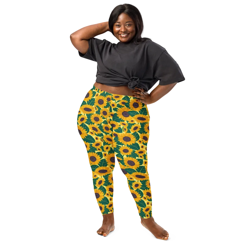 Sunlit Sunflower on Leggings — Front