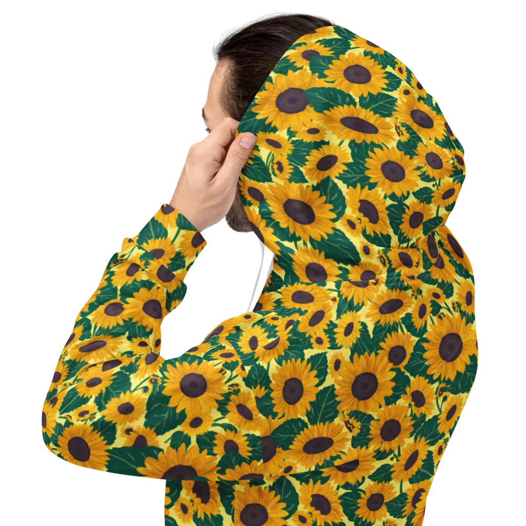 Sunlit Sunflower on Hoodie — Back