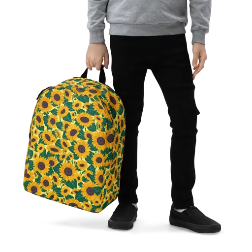 Sunlit Sunflower on a Minimalist Backpack