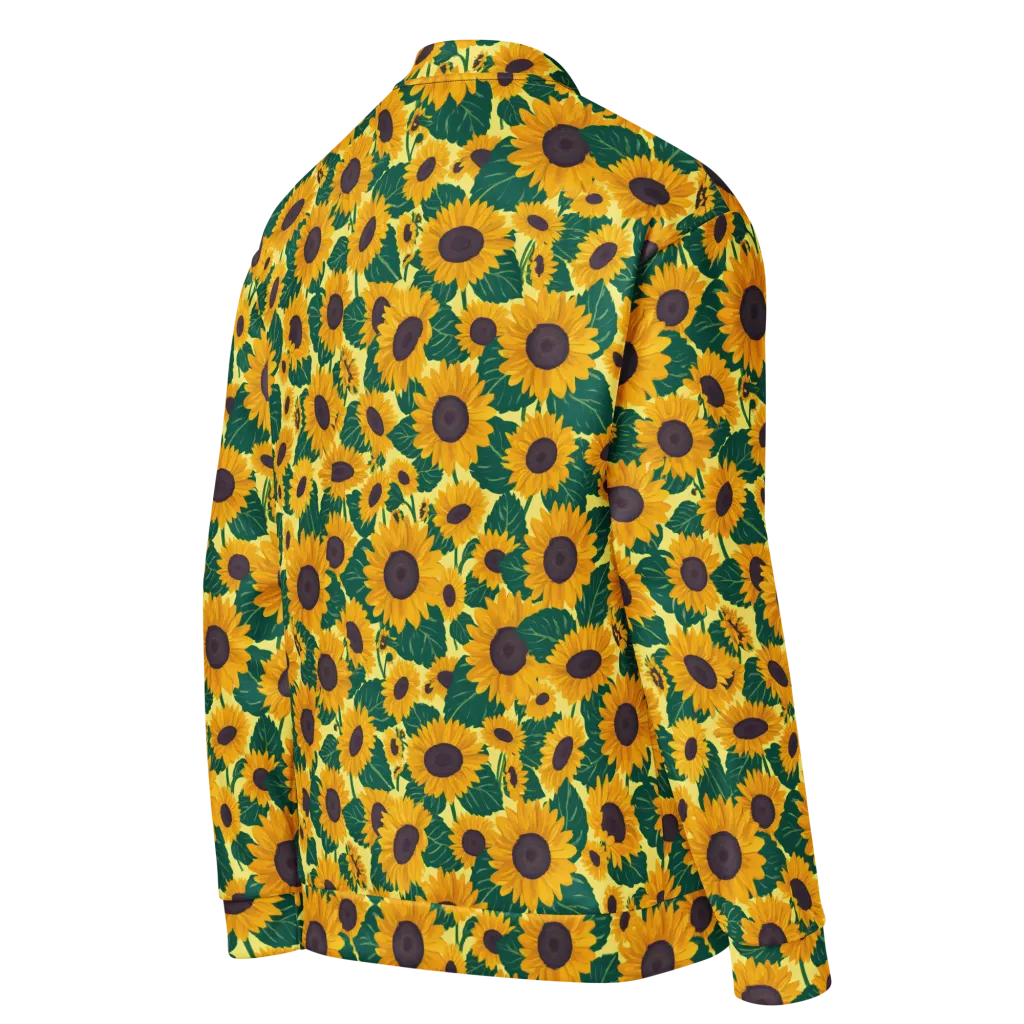 Sunlit Sunflower on Bomber Jacket — Right Back