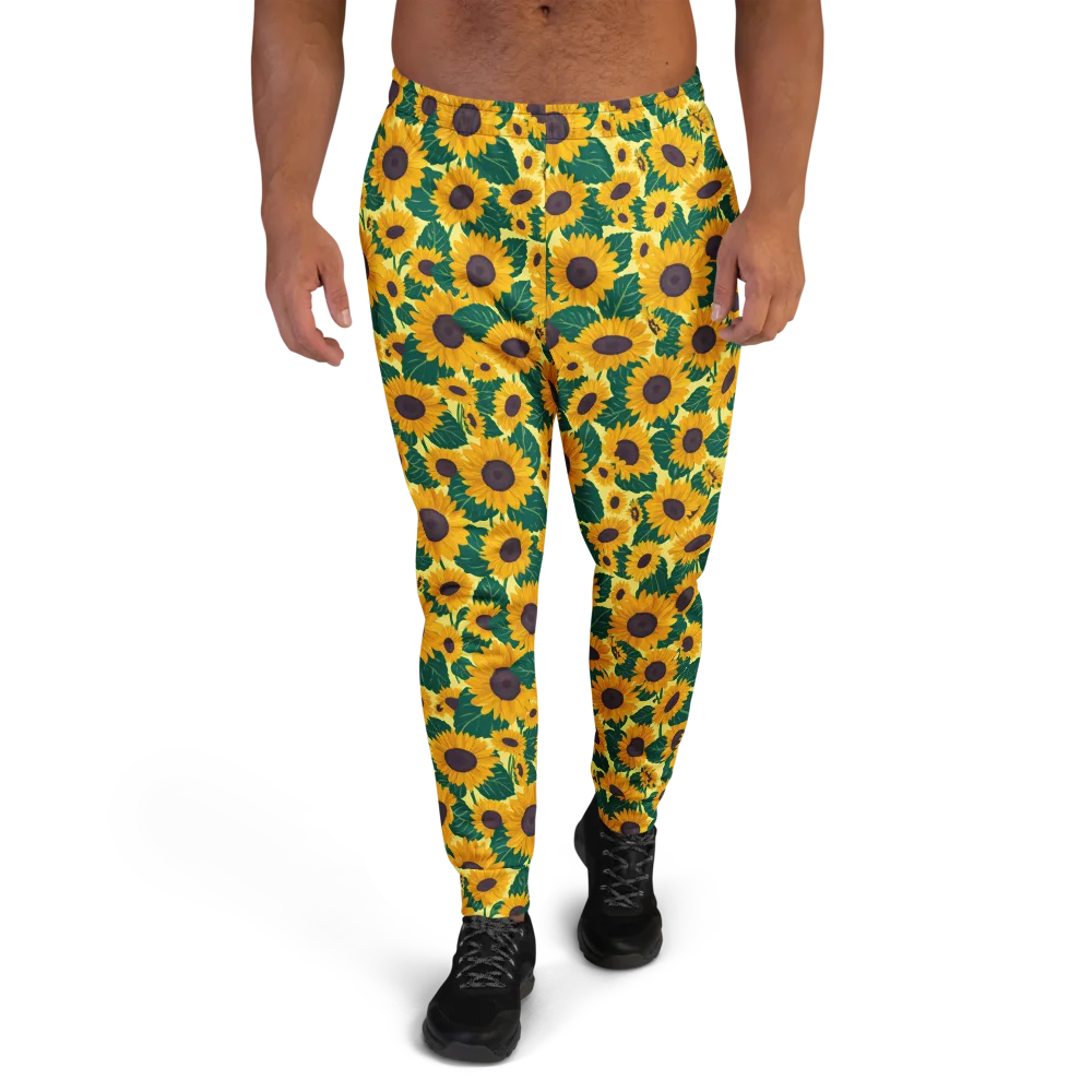 Sunlit Sunflower on Men's Joggers — Front