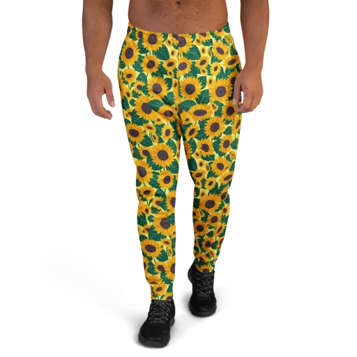 Sunlit Sunflower on a Men's Joggers
