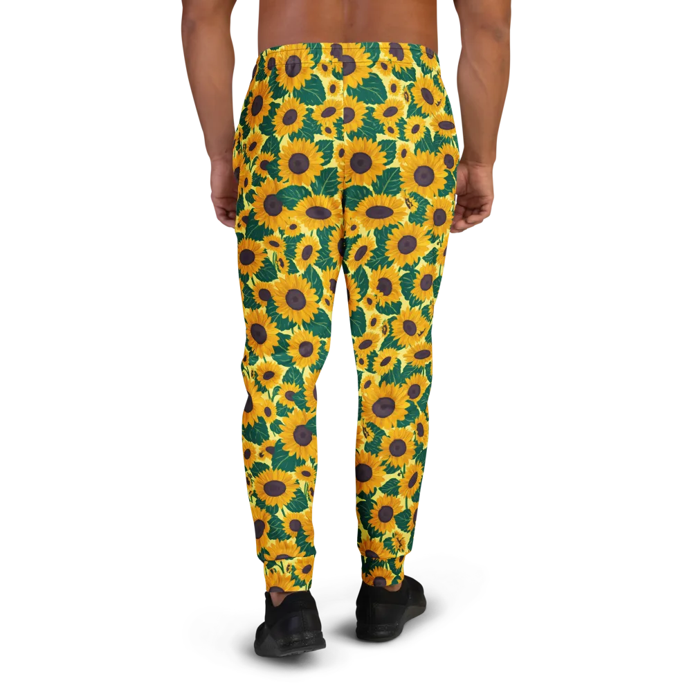Sunlit Sunflower on Men's Joggers — Back
