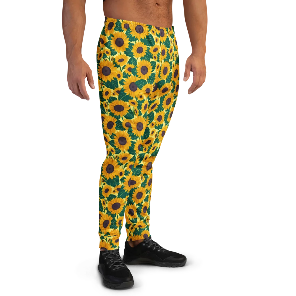 Sunlit Sunflower on Men's Joggers — Right