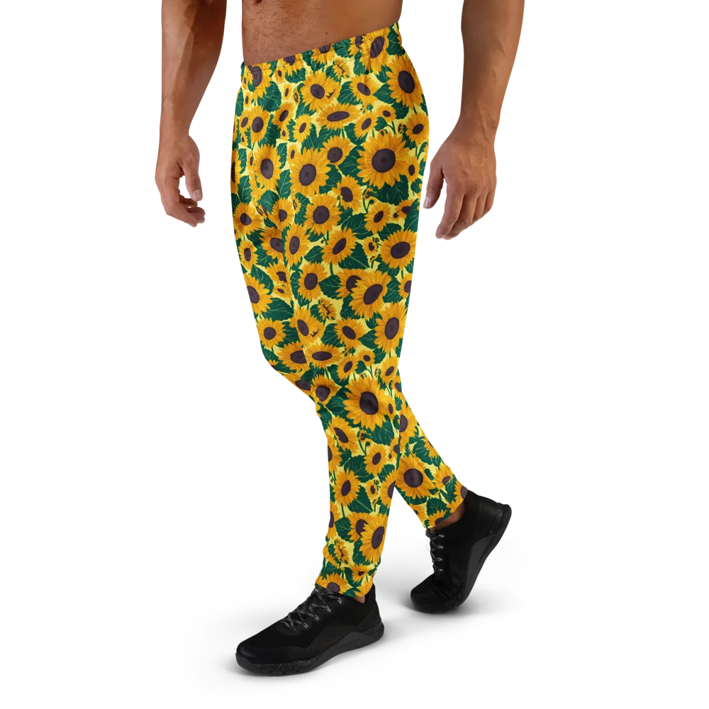 Sunlit Sunflower on Men's Joggers — Left