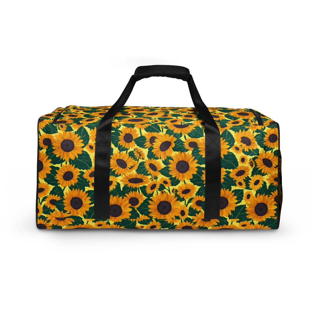 Sunlit Sunflower on Duffle Bag — Back