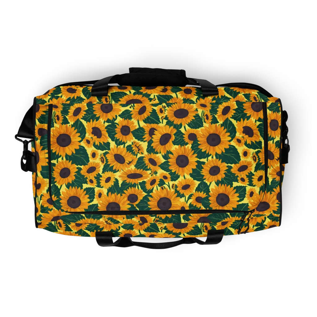 Sunlit Sunflower on Duffle Bag — Top