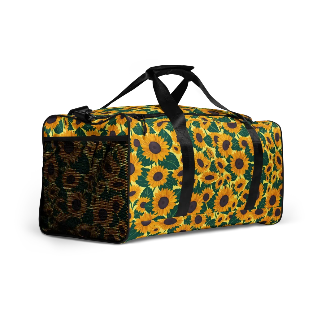 Sunlit Sunflower on Duffle Bag — Right Front