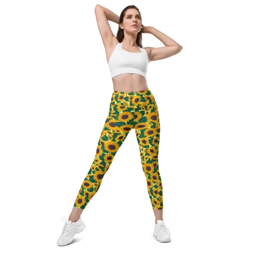 Sunlit Sunflower on a Leggings with Pockets