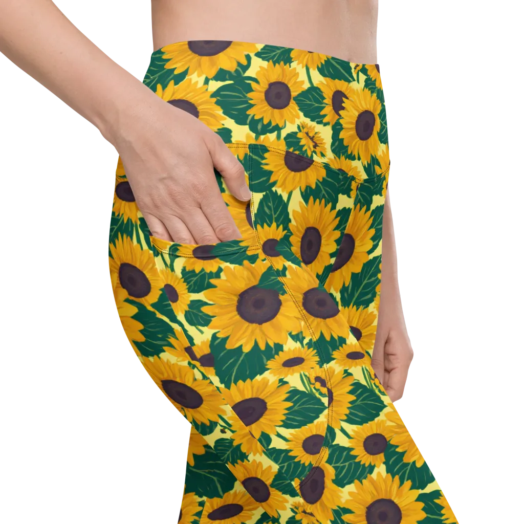 Sunlit Sunflower on Leggings with Pockets — Product details