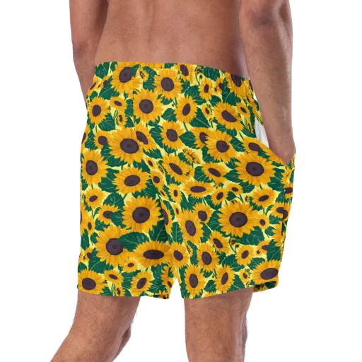 Sunlit Sunflower on a Swim Trunks