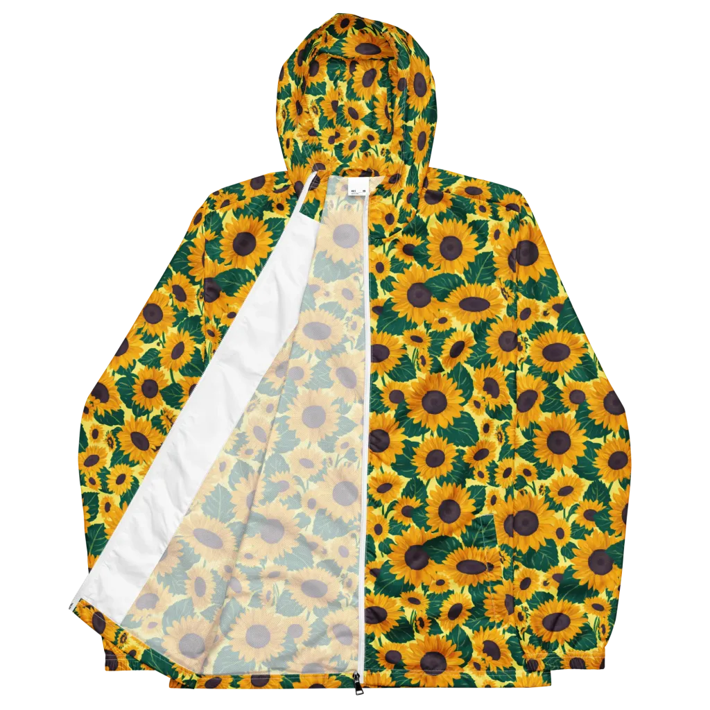 Sunlit Sunflower on Men's Windbreaker — Front