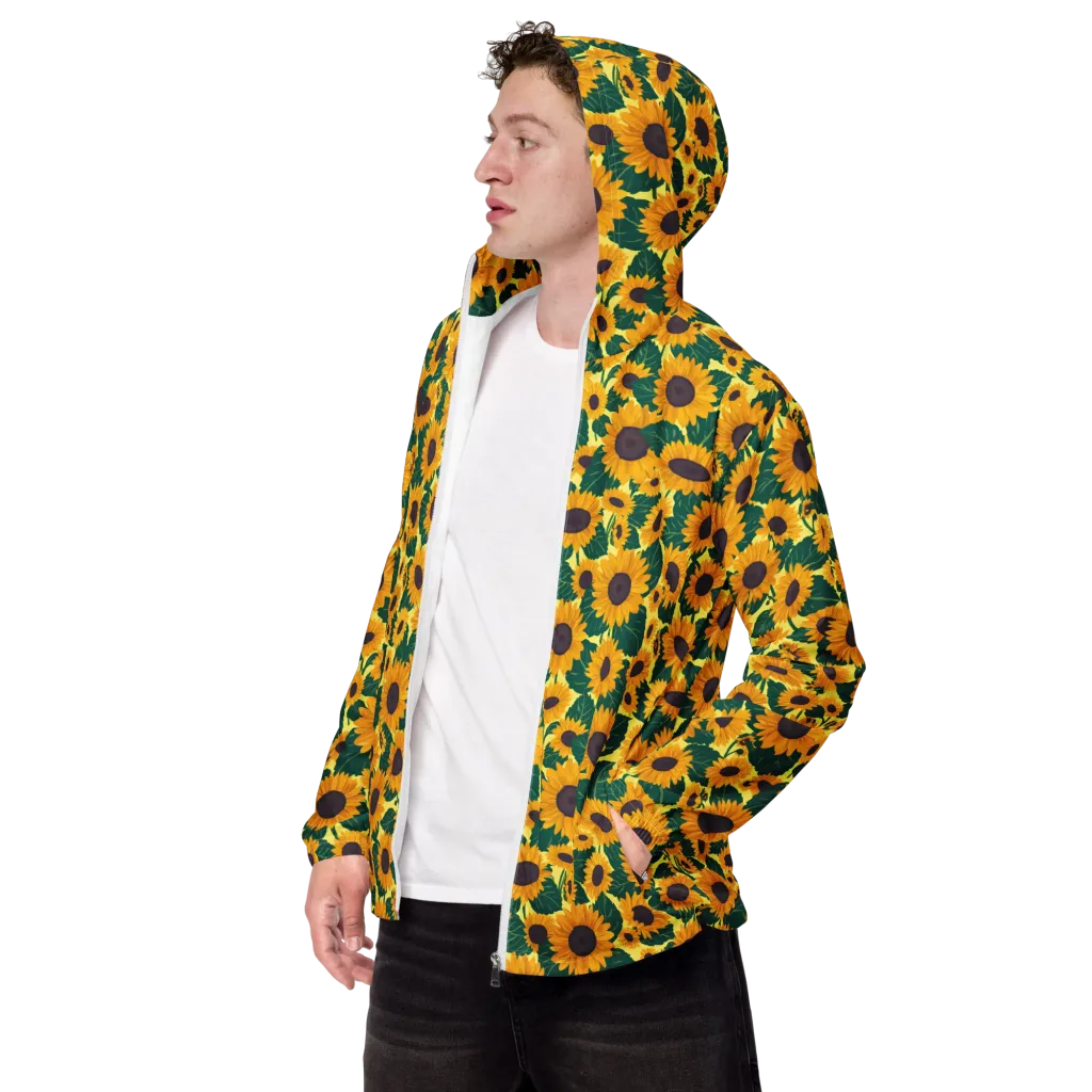 Sunlit Sunflower on Men's Windbreaker — Left Front