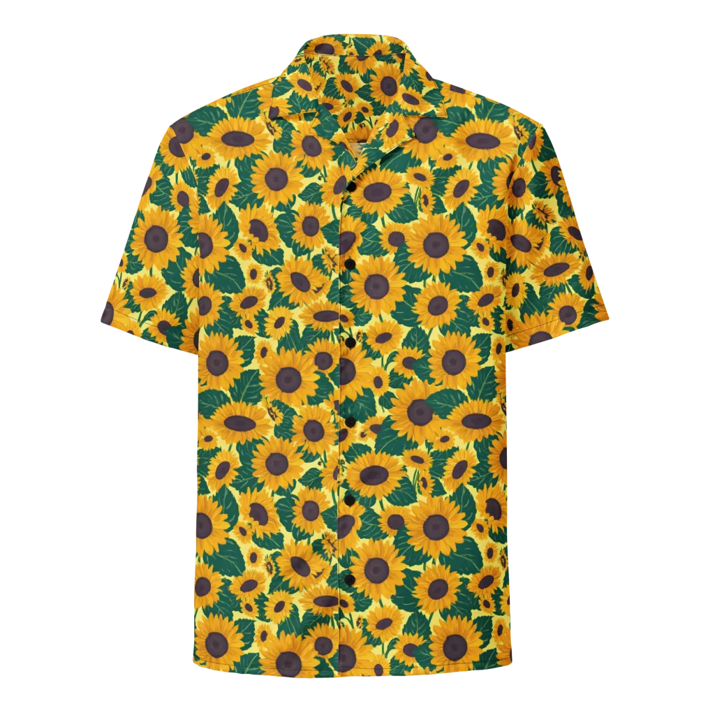 Sunlit Sunflower on Button Shirt — Front