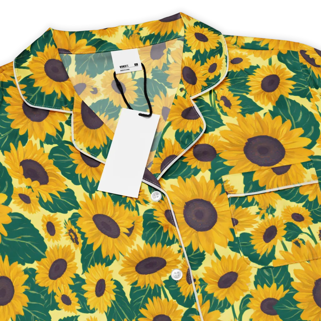 Sunlit Sunflower on Women's Short Sleeve Pajama Top — Product details