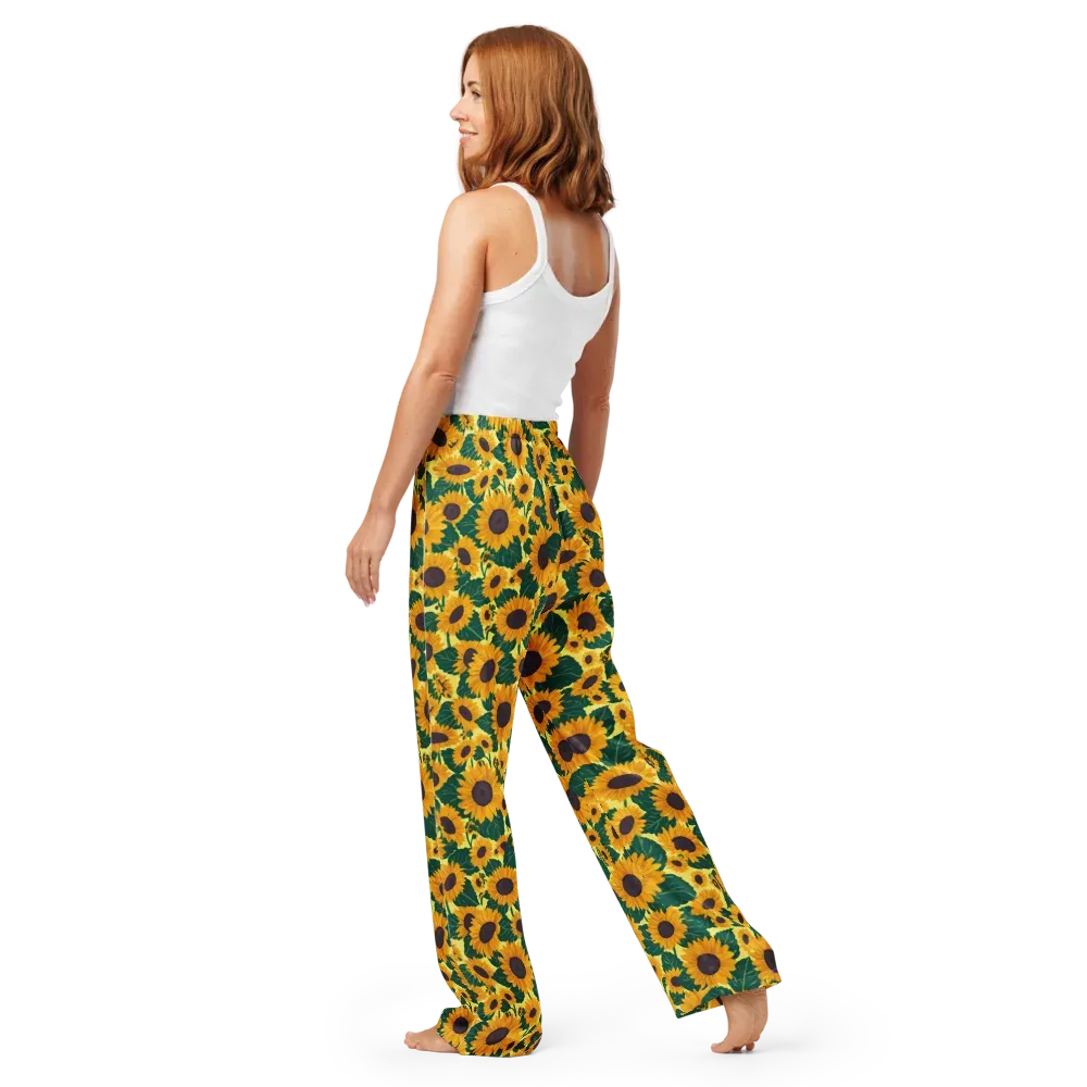 Sunlit Sunflower on Women's Pajama Pants — Back