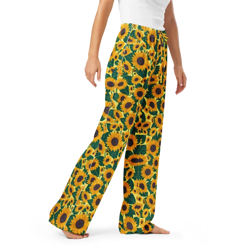 Sunlit Sunflower on Women's Pajama Pants — Right Front