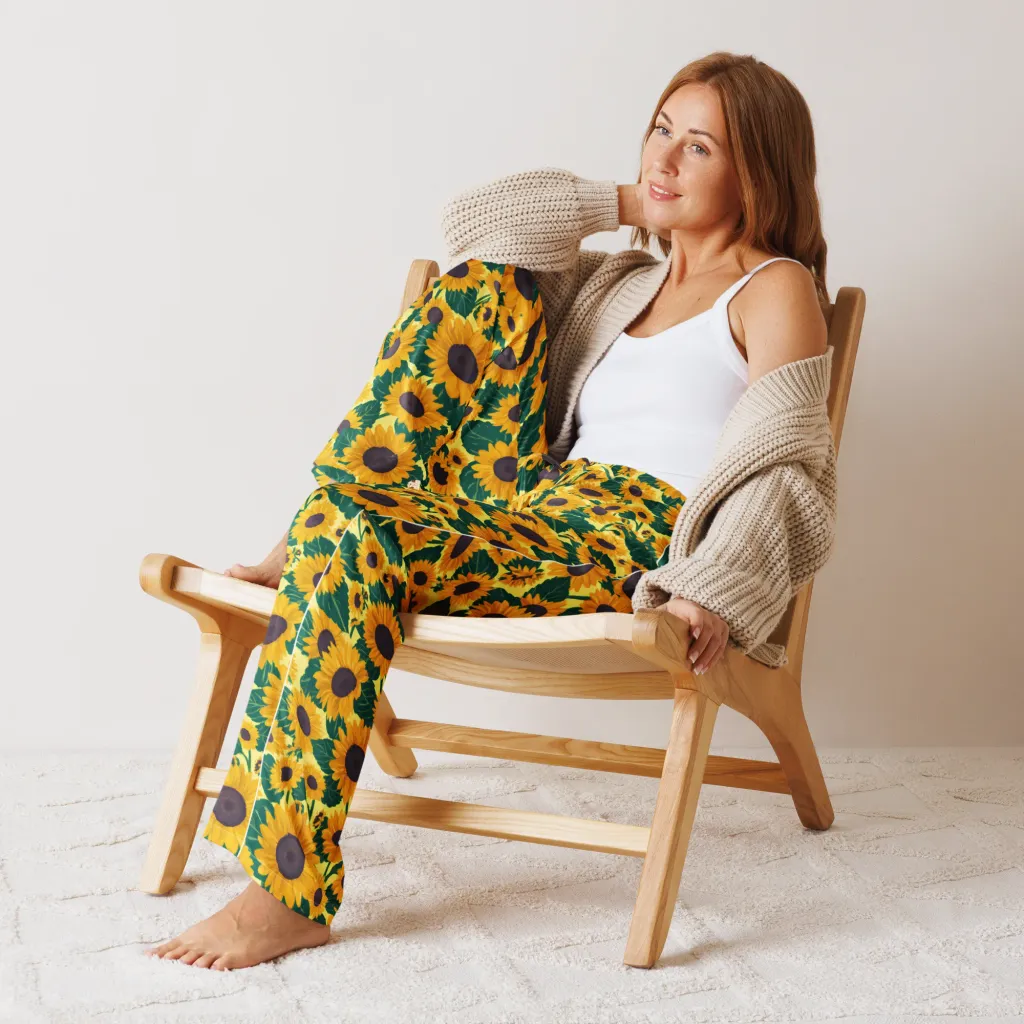 Sunlit Sunflower on Women's Pajama Pants — Front