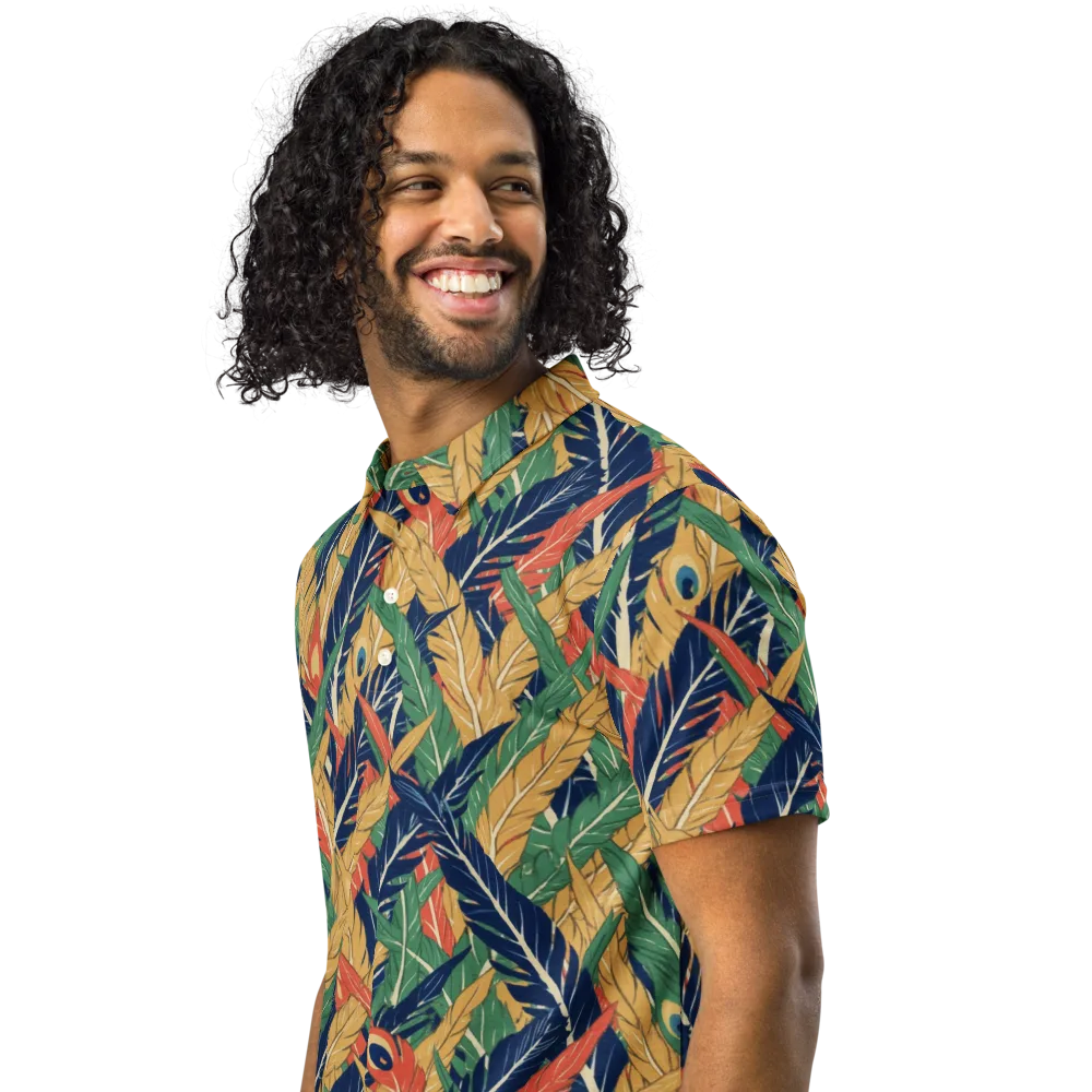 Plume Parade on Men's Slim Fit Polo Shirt — Left Front