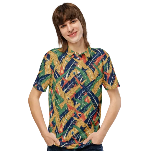 Plume Parade on a Men's Slim Fit Polo Shirt