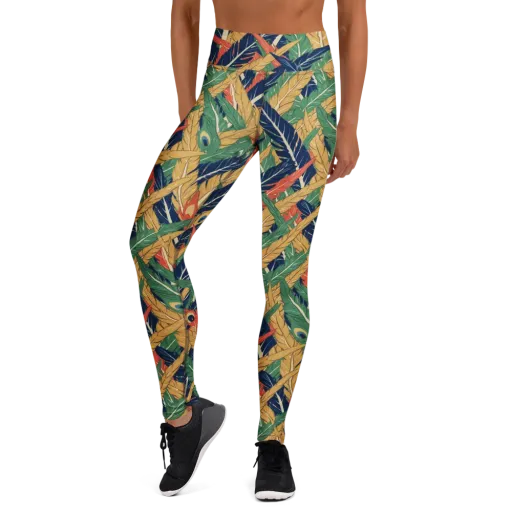 Plume Parade on a Yoga Leggings