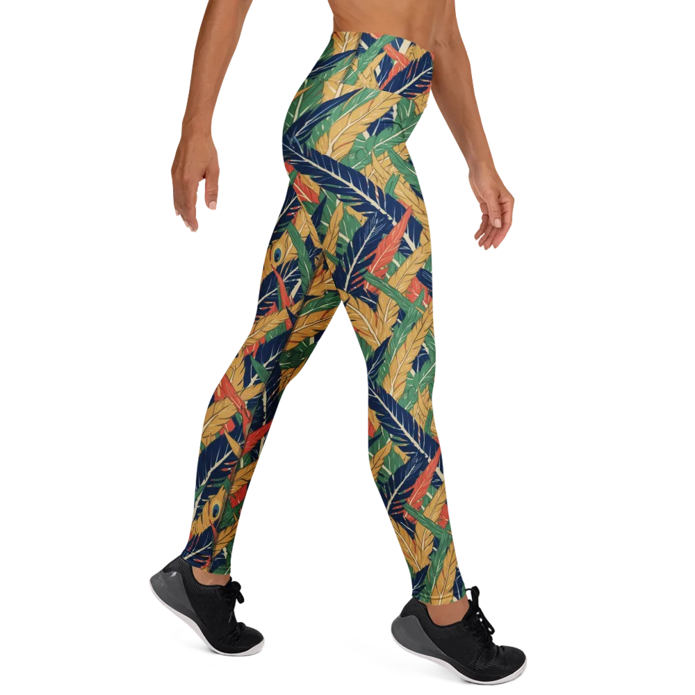 Plume Parade on Yoga Leggings — Right