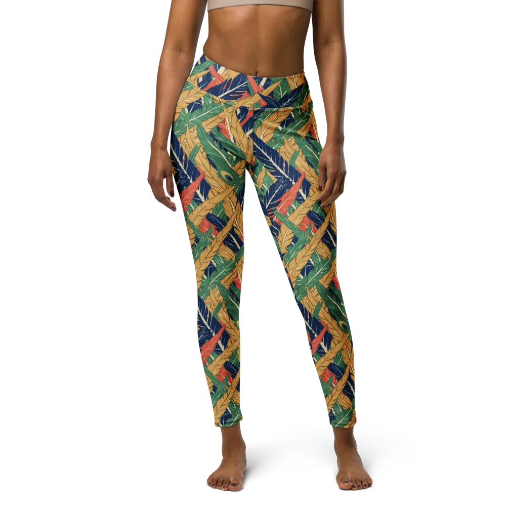 Plume Parade on Yoga Leggings — Front