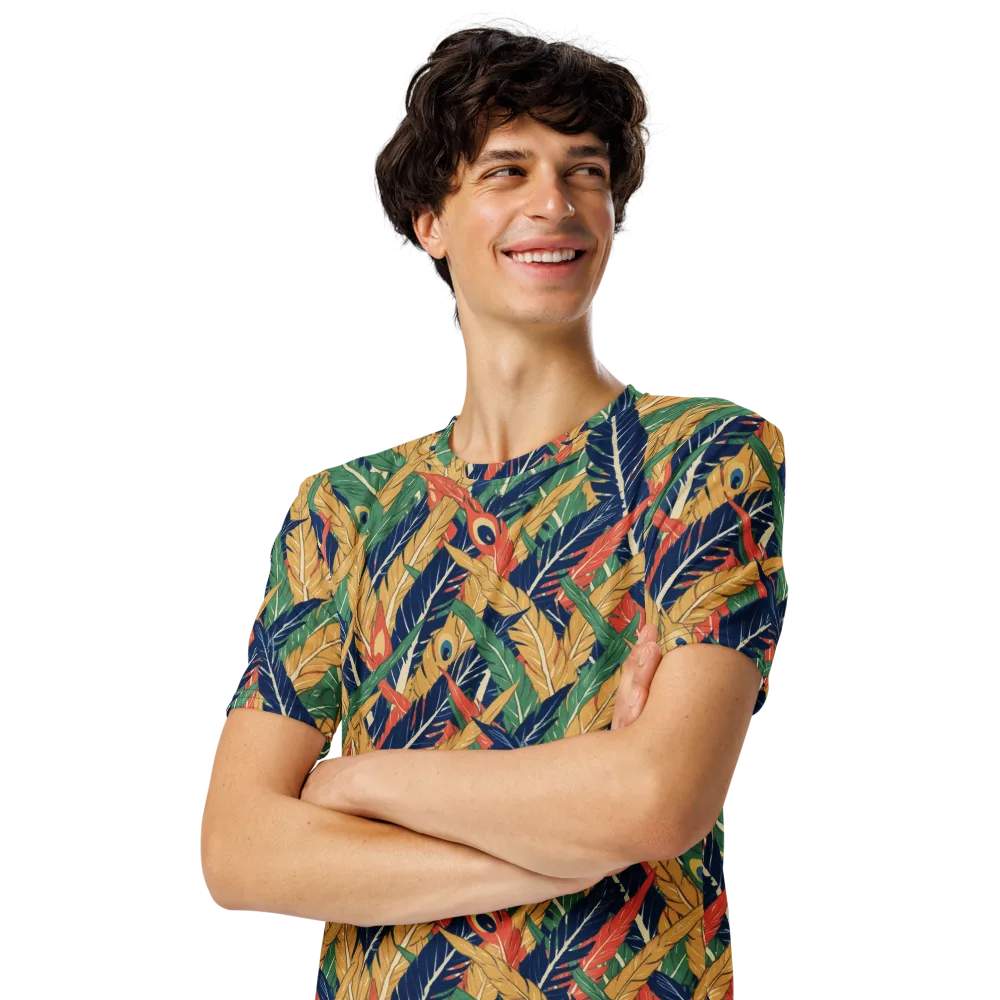 Plume Parade on Men's Crew Neck T-Shirt — Left Front