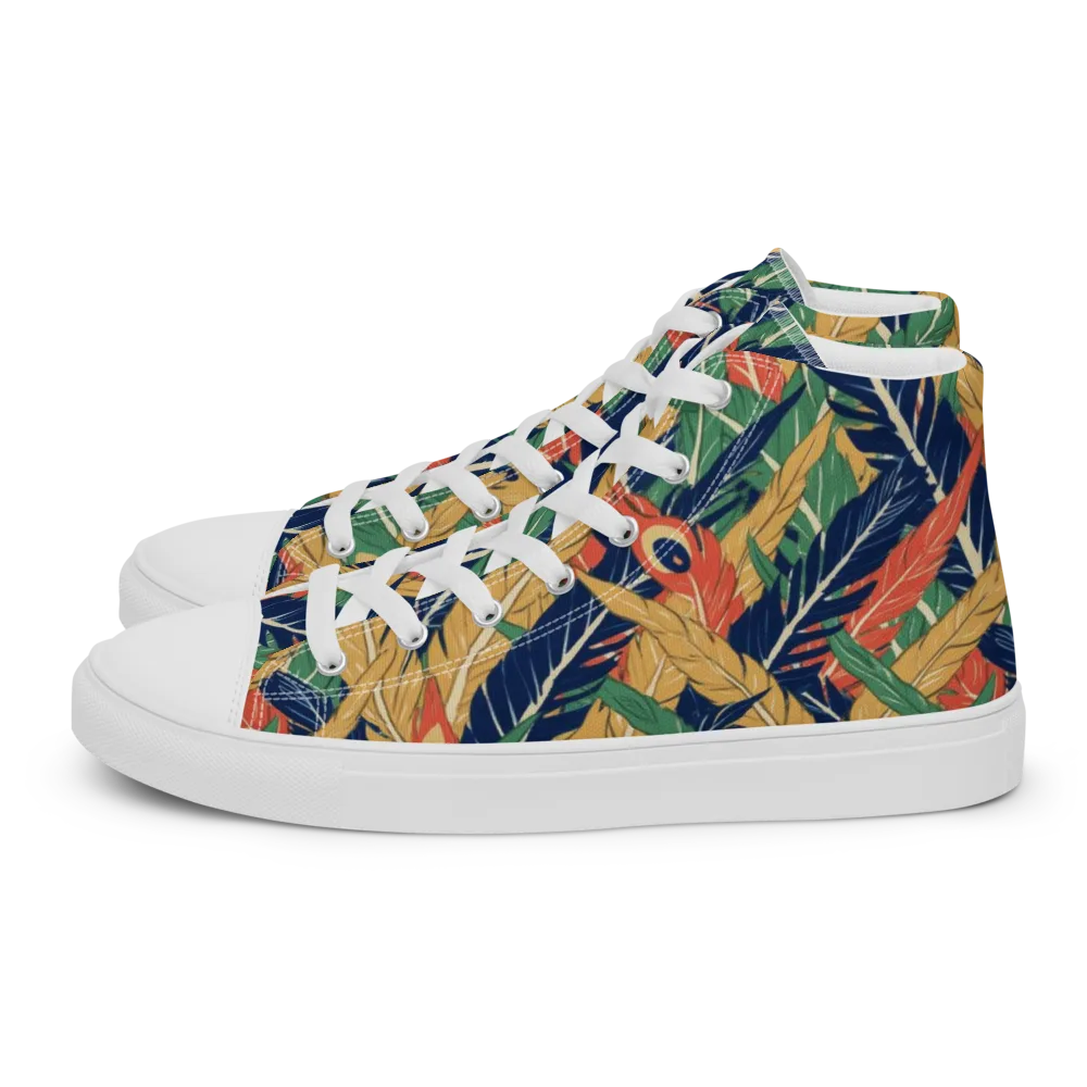 Plume Parade on Women's High Top Canvas Shoes — Left