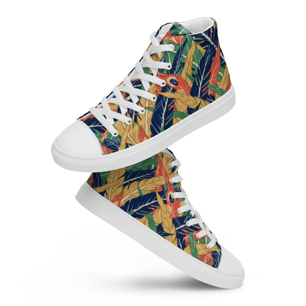 Plume Parade on Women's High Top Canvas Shoes — Front