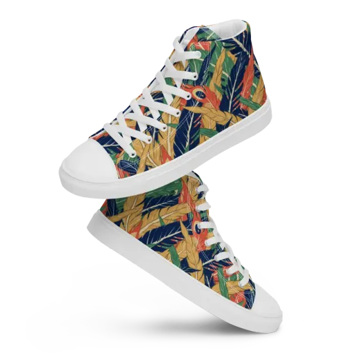 Plume Parade on a Women's High Top Canvas Shoes