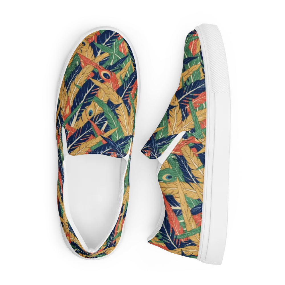 Plume Parade on Men's Slip-On Canvas Shoes — Front