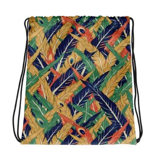 Plume Parade on a Drawstring Bag