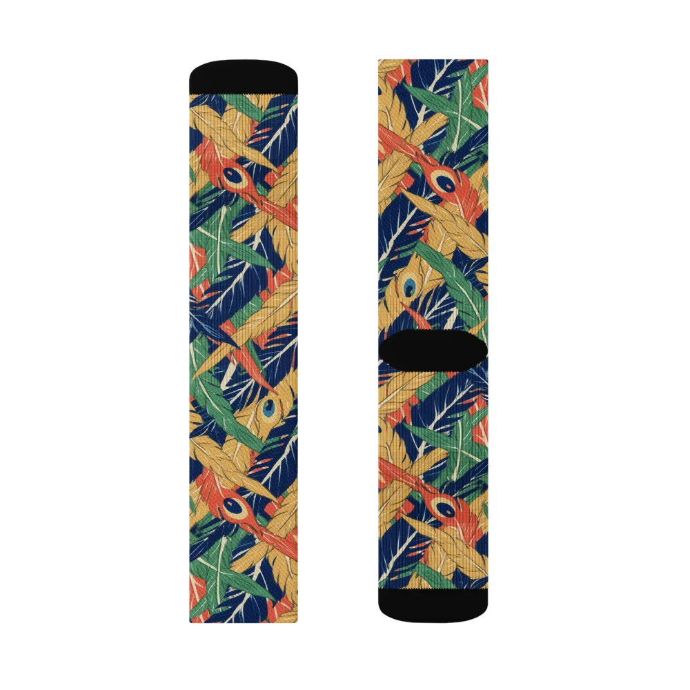 Plume Parade on Socks — Right Sock