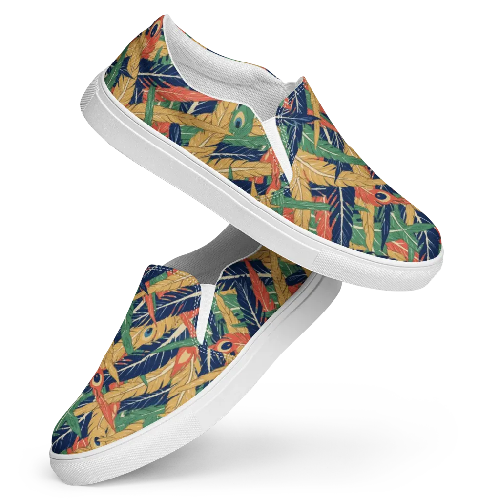 Plume Parade on Women's Slip-On Canvas Shoes — Front