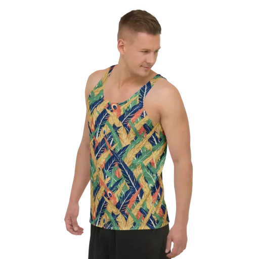 Plume Parade on a Men's Tank Top