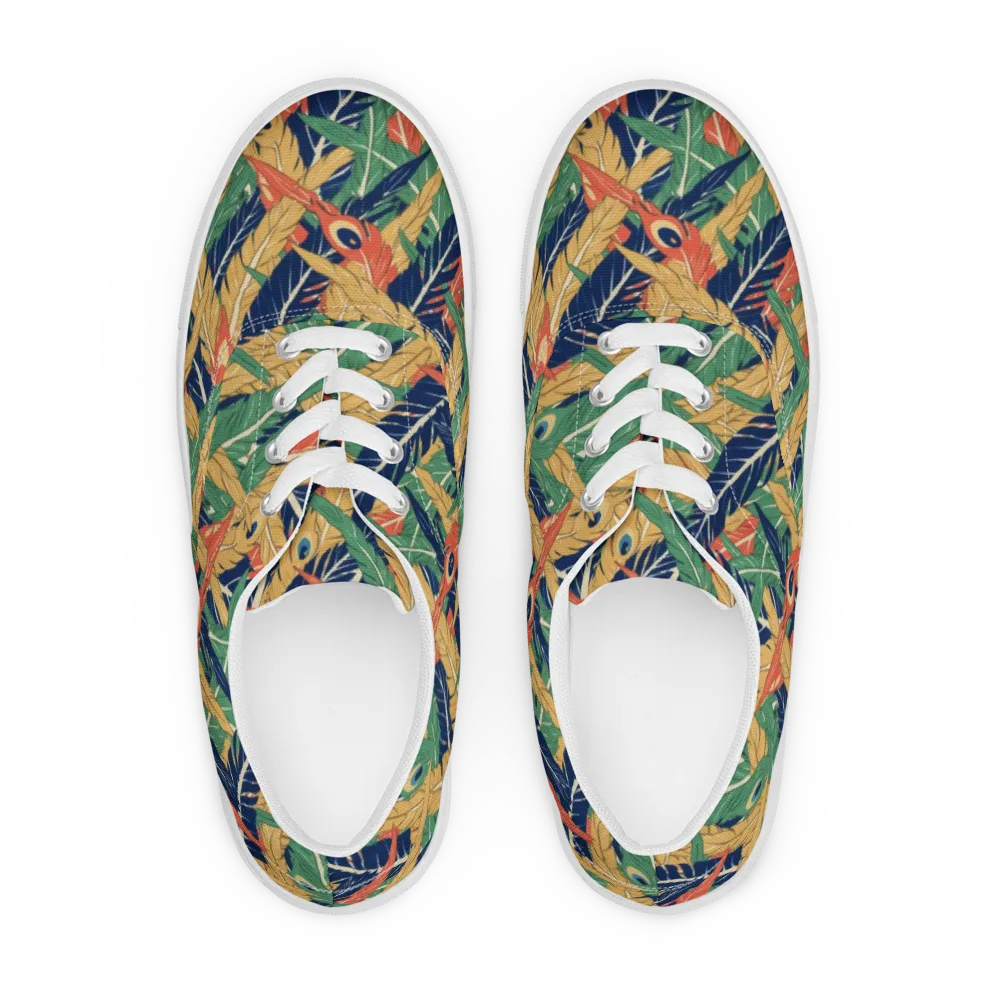 Plume Parade on Men's Lace-Up Canvas Shoes — Front