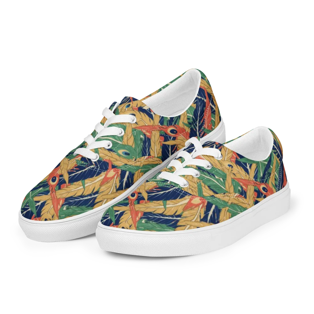 Plume Parade on Men's Lace-Up Canvas Shoes — Left Front