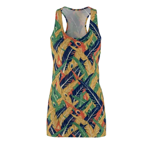 Plume Parade on a Racerback Dress