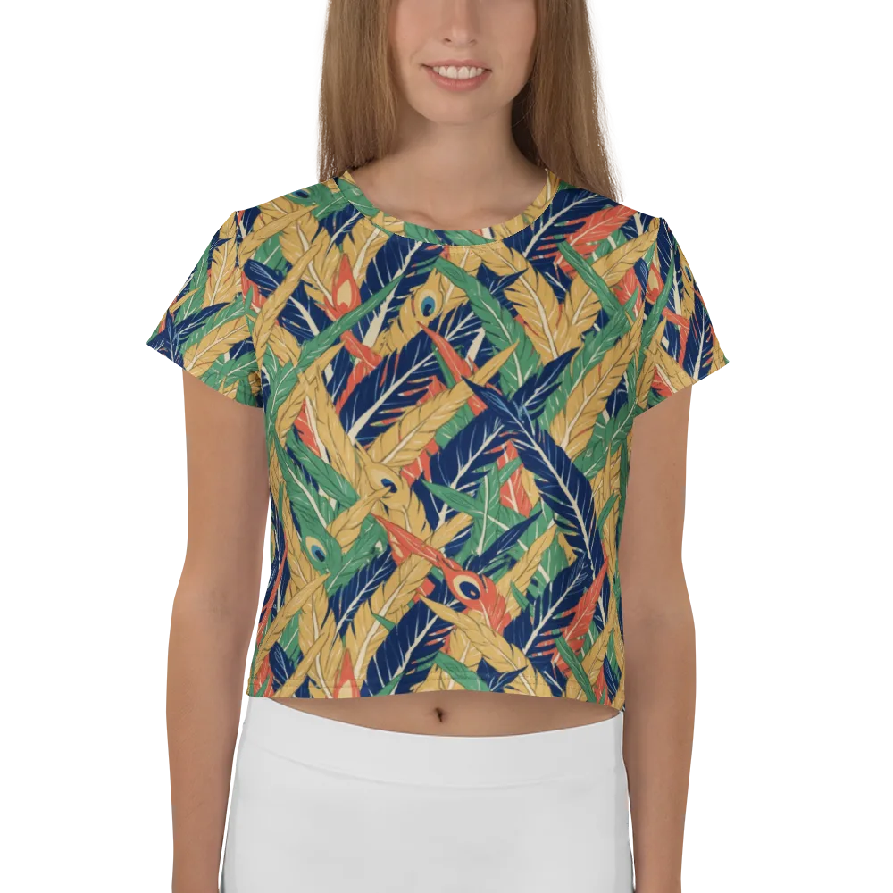 Plume Parade on Crop Tee — Front