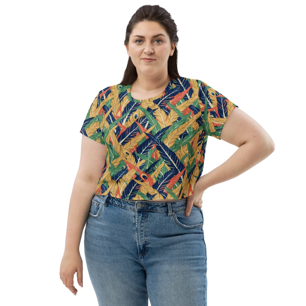 Plume Parade on Crop Tee — Front