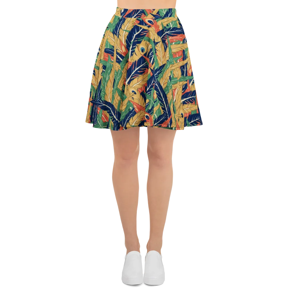 Plume Parade on Skater Skirt — Front
