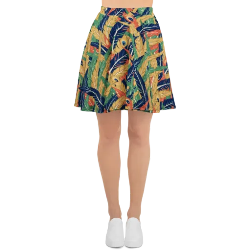 Plume Parade on a Skater Skirt