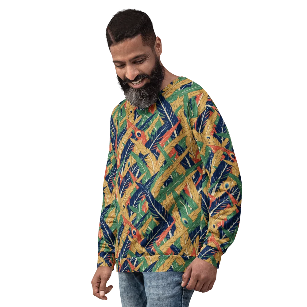 Plume Parade on Sweatshirt — Left Front