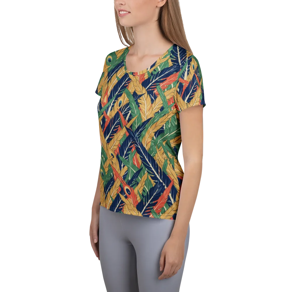 Plume Parade on Women's Athletic T-Shirt — Left
